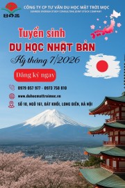 TUYỂN SINH DU HỌC NHẬT BẢN KỲ THÁNG 7 &10 NĂM 2026