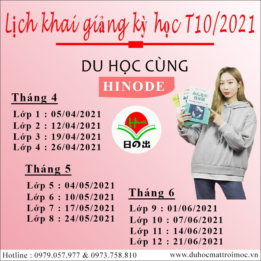 LỊCH KHAI GIẢNG KỲ HỌC THÁNG 10/2021