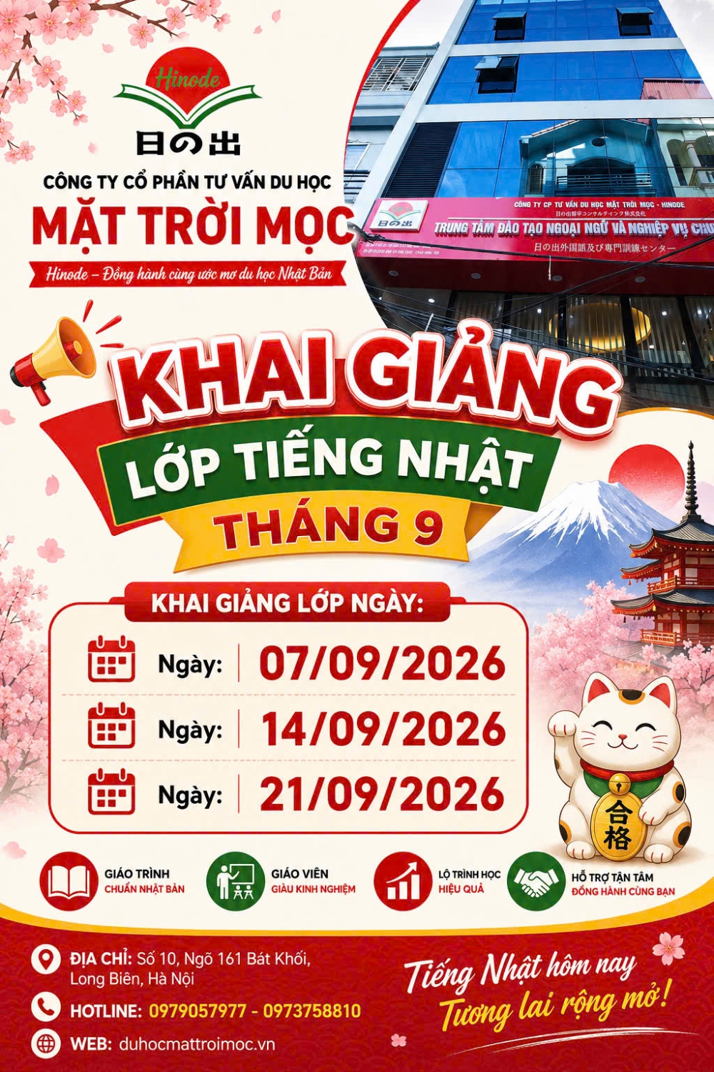 KHAI GIẢNG LỚP TIẾNG NHẬT THÁNG 9 - 2026